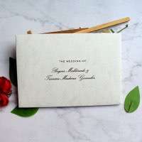 Ivory Embossing Invitation Card Hard Cover Invitation Wedding Card Customized